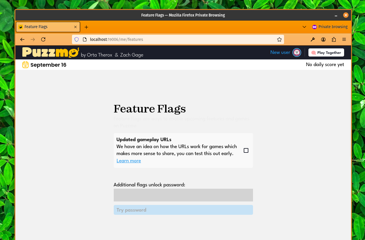 a screenshot of puzzmo&rsquo;s feature flag screen